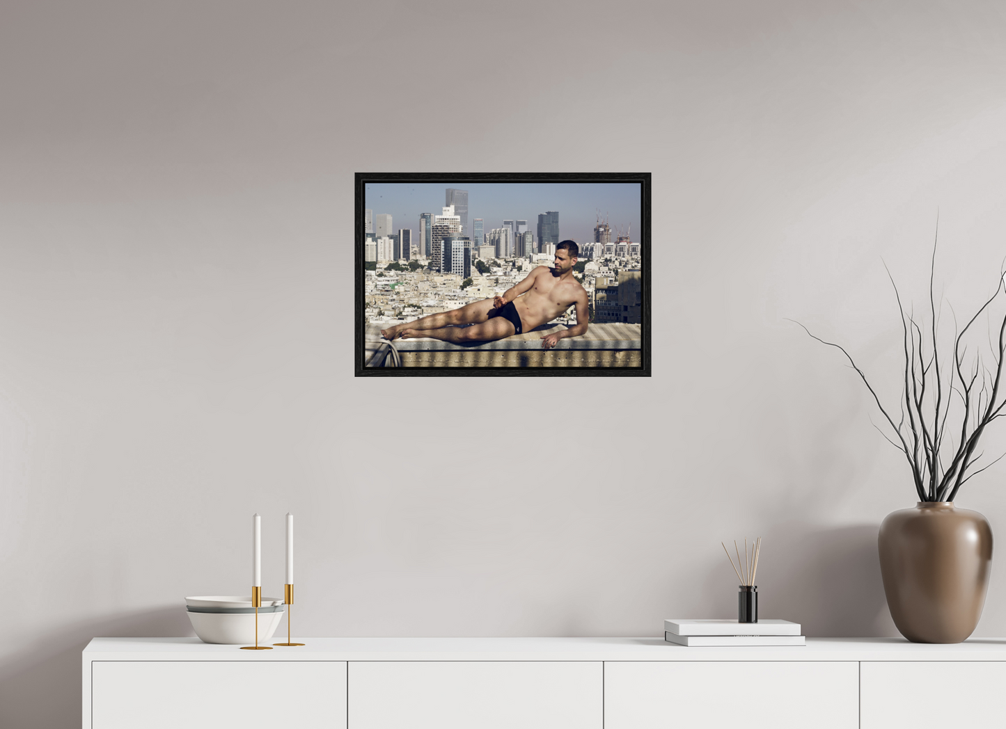 60 x 40 cm, Floating 15mm black Naked Tel Aviv 4, 2017