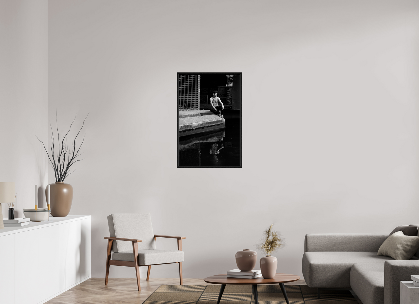 60 x 90 cm, Floating frame - black Games, 2013