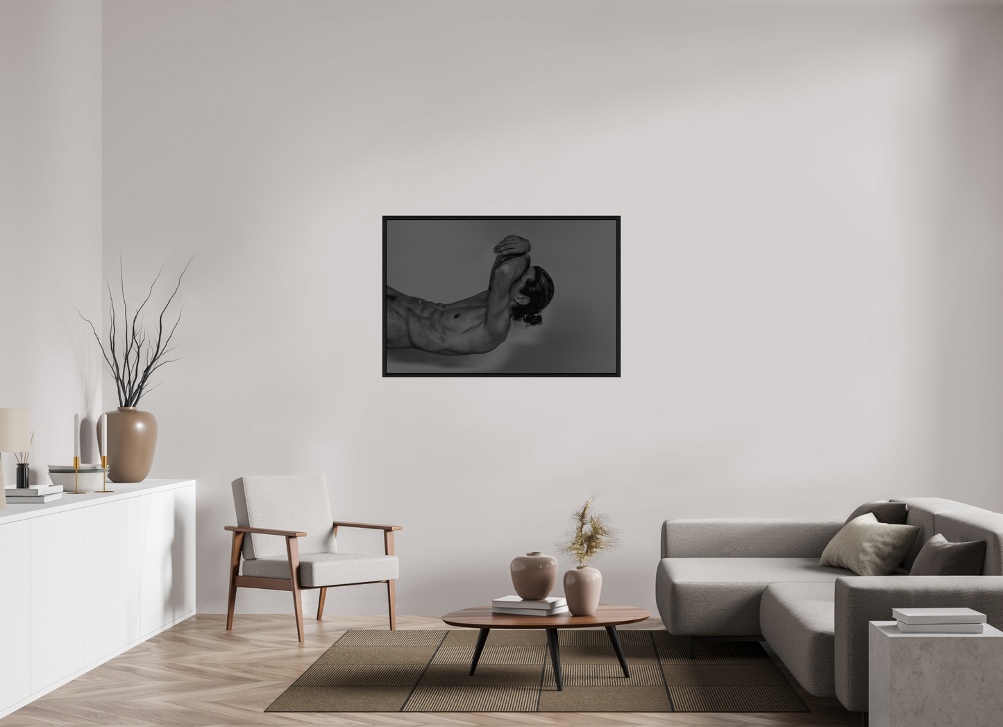 120 x 80 cm, Floating frame - black Arm Abstraction, 2013