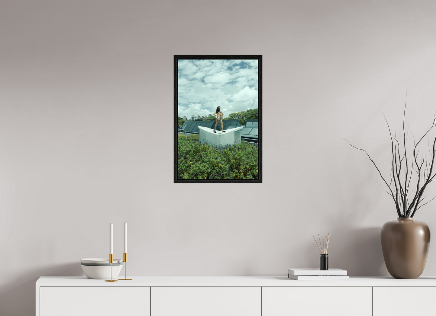 40 x 60 cm, Floating frame - black Naked Buenos Aires 8, 2018