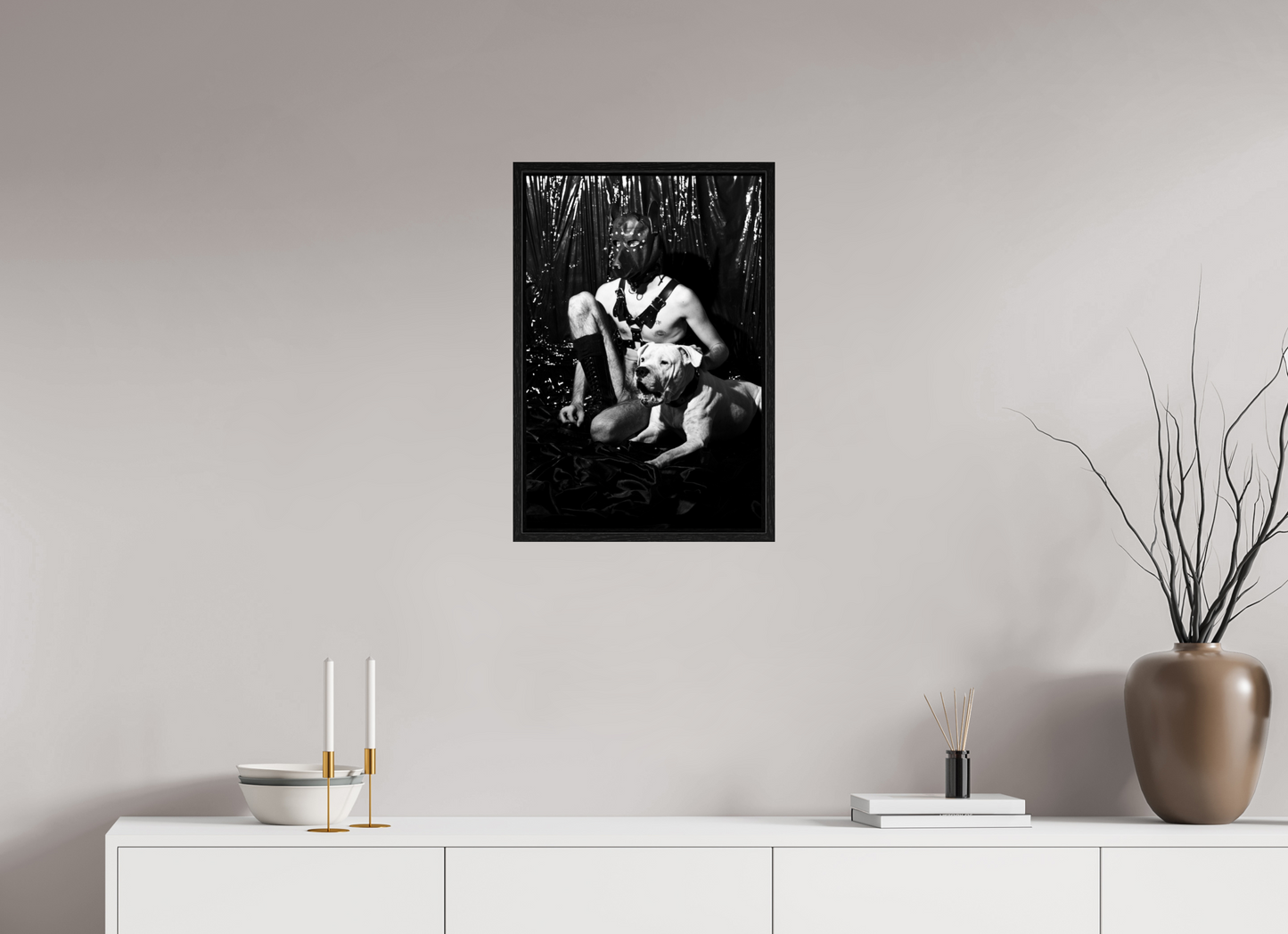 40 x 60 cm, Floating frame - black Dog Tales, 2013