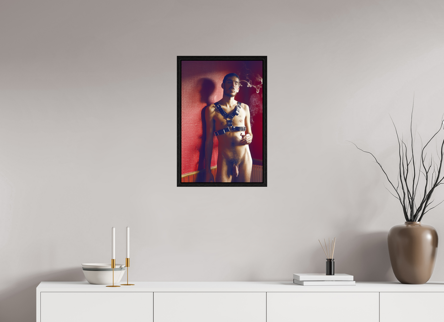 40 x 60 cm, Floating frame - black Red Wall, 2013