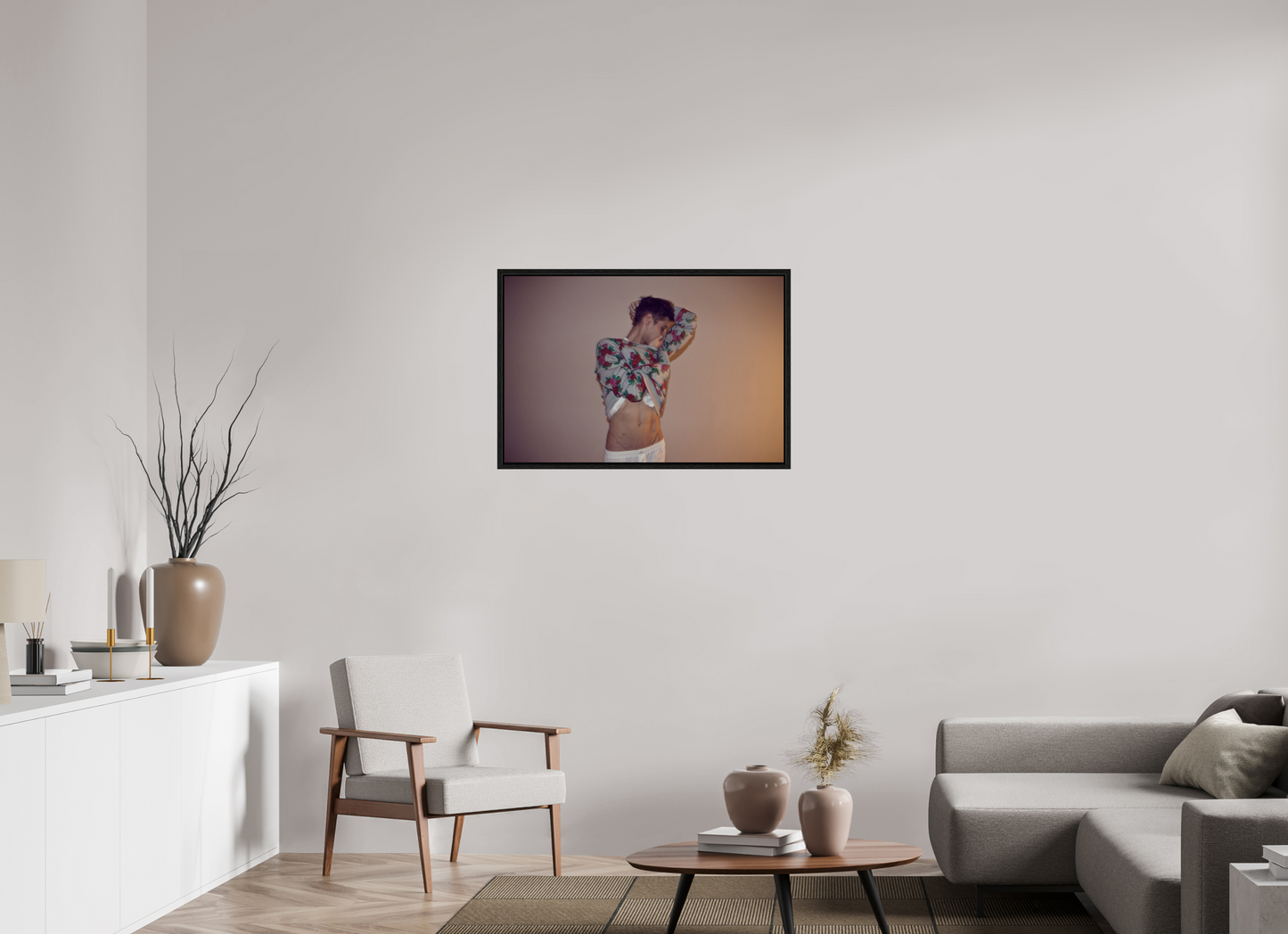 90 x 60 cm, Floating frame - black Roses, 2013