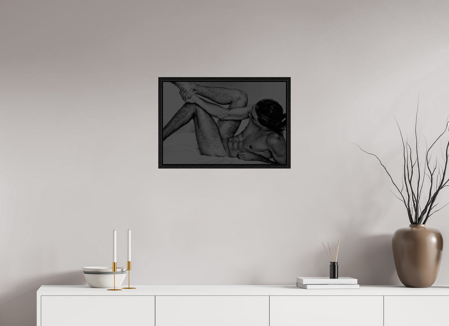60 x 40 cm, Floating frame - black Legs Abstraction, 2013