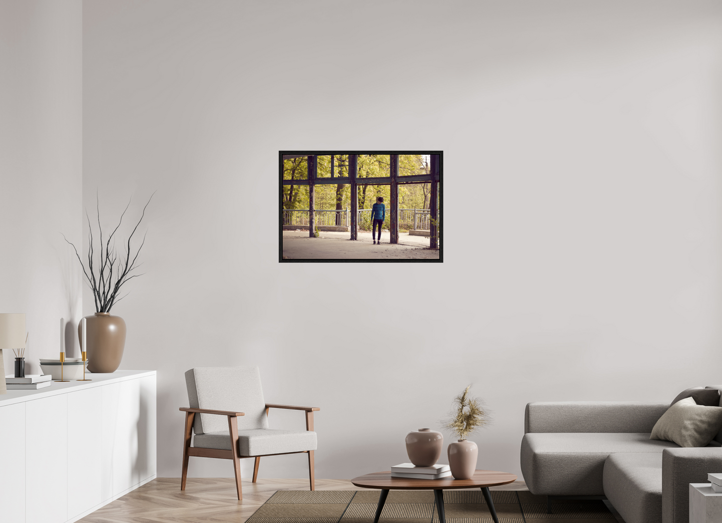 90 x 60 cm, Floating frame - black In Blue, 2013