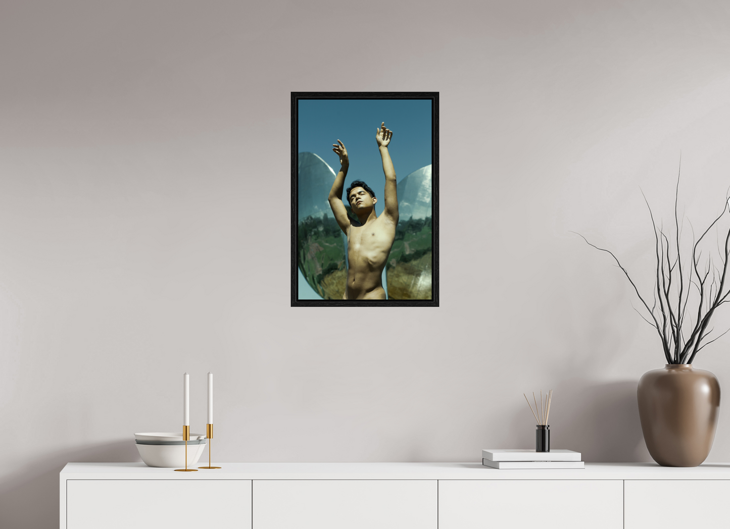 40 x 60 cm, Floating frame - black Naked Buenos Aires 14, 2018