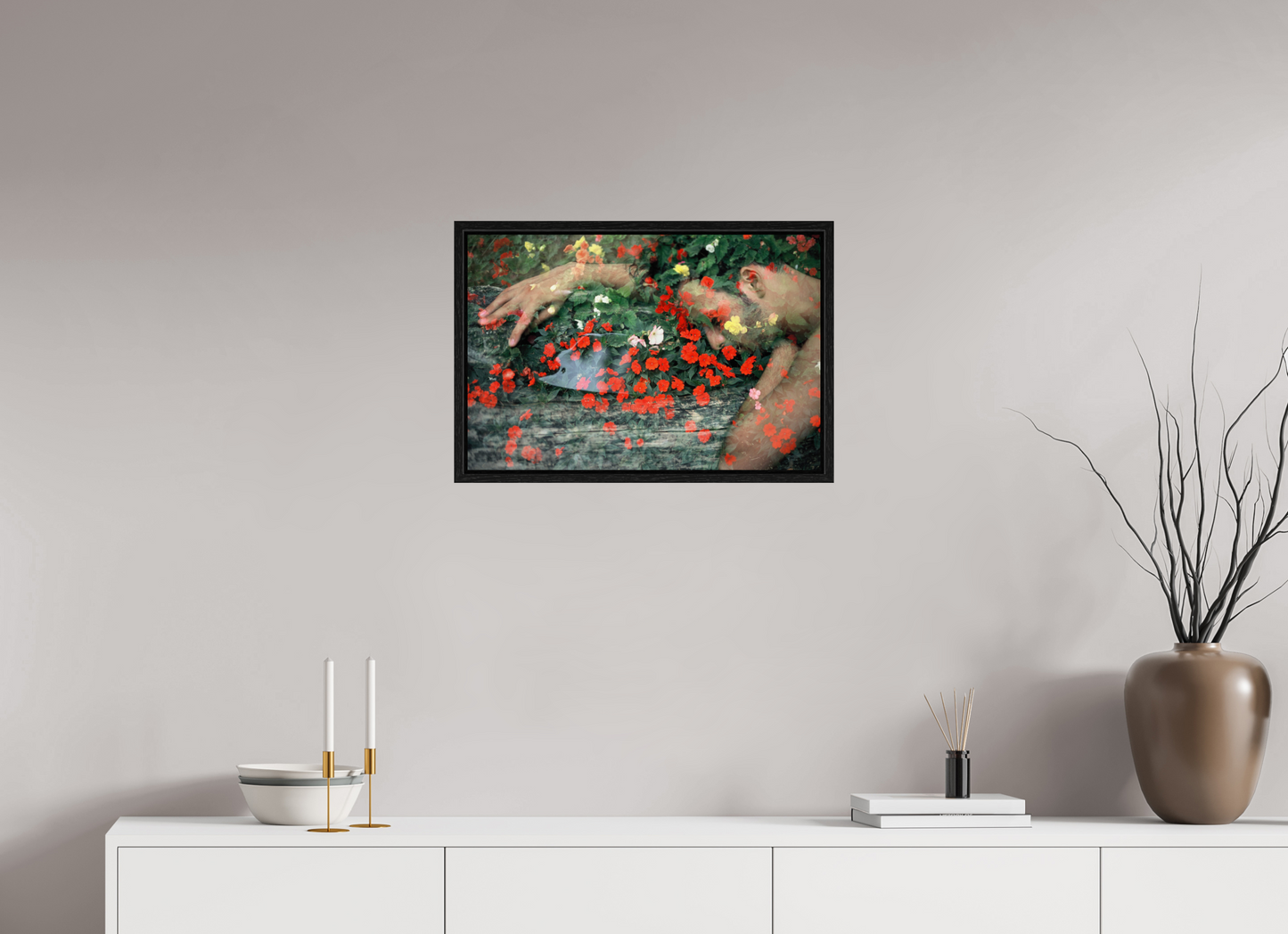 60 x 40 cm, Floating frame - black Brother Nature, 2013
