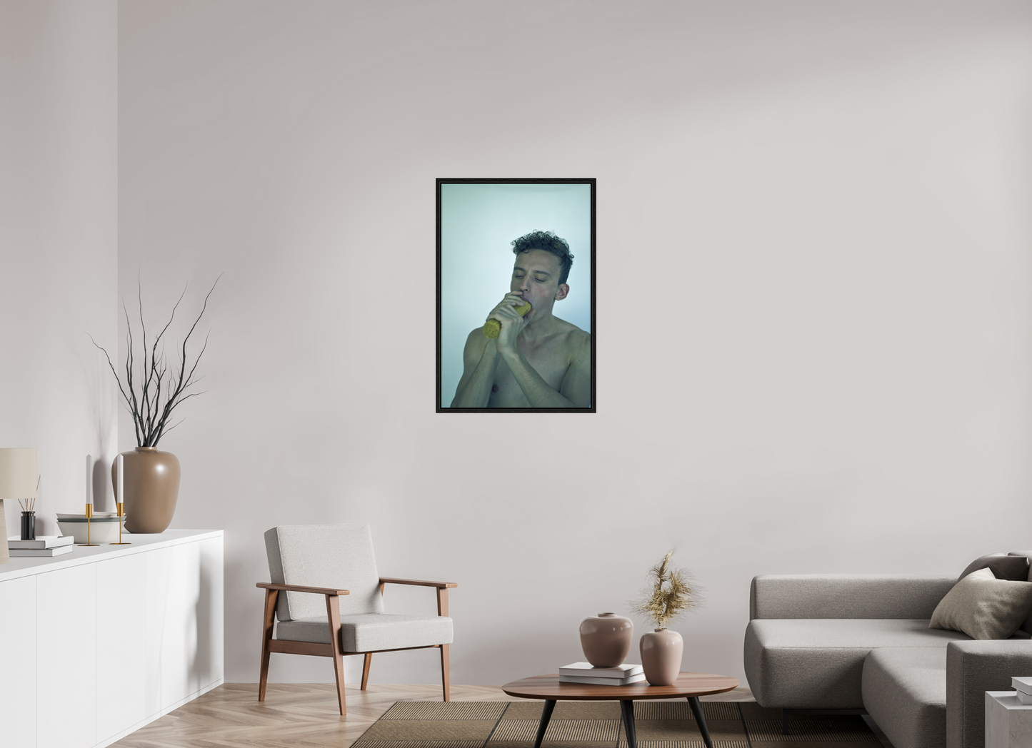 60 x 90 cm, Floating frame - black Pasta, 2013