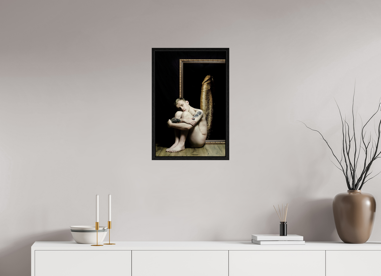 40 x 60 cm, Floating 15mm black Golden Wish, 2016