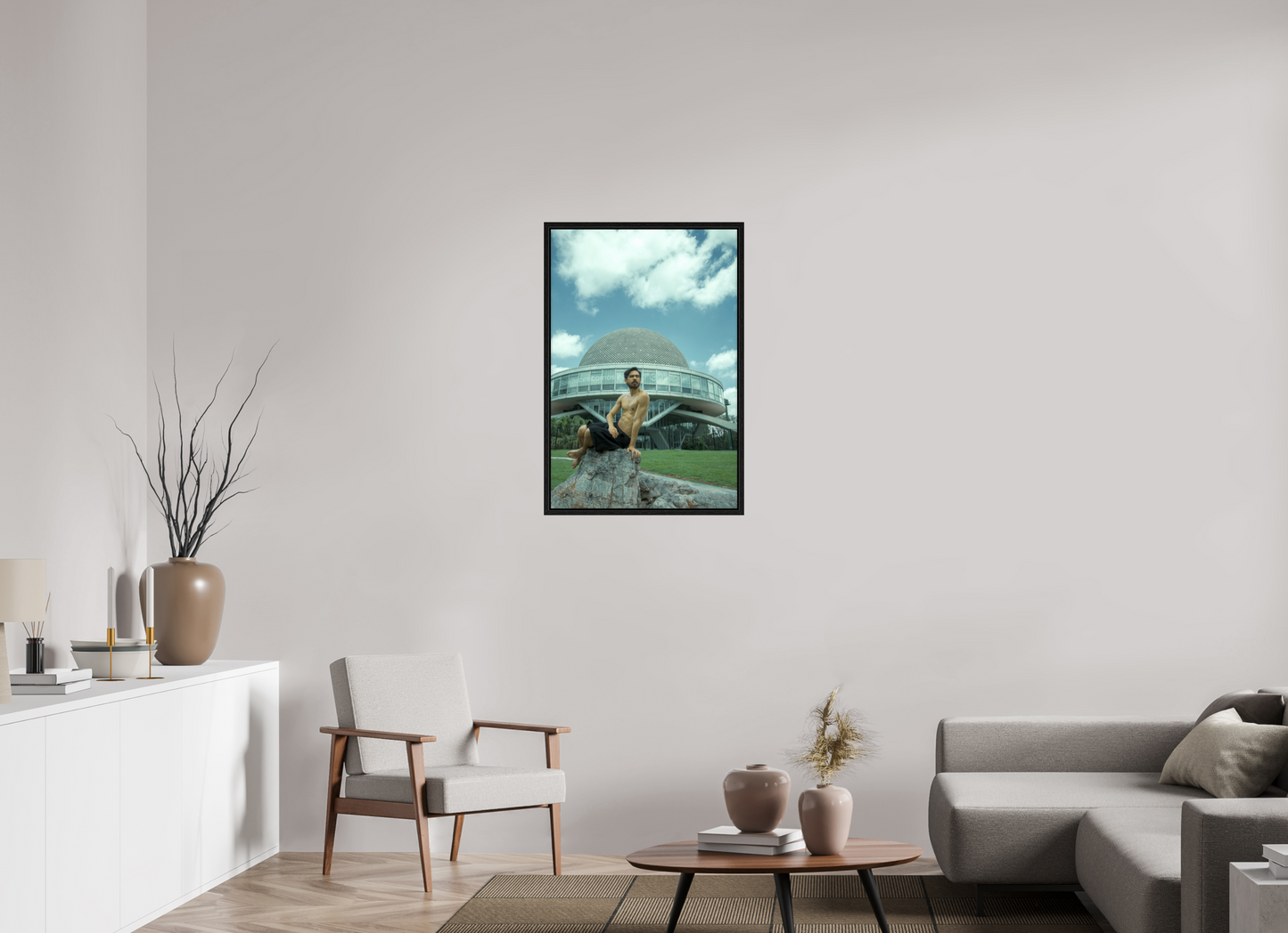 60 x 90 cm, Floating frame - black Naked Buenos Aires 11, 2018