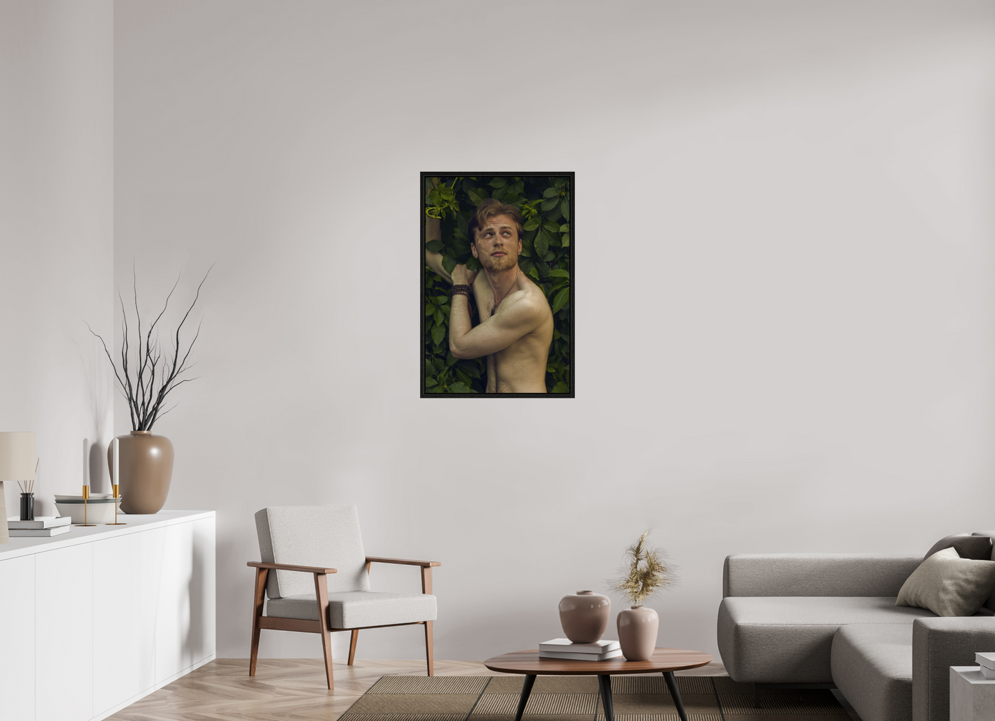 60 x 90 cm, Floating frame - black Demigod, 2013