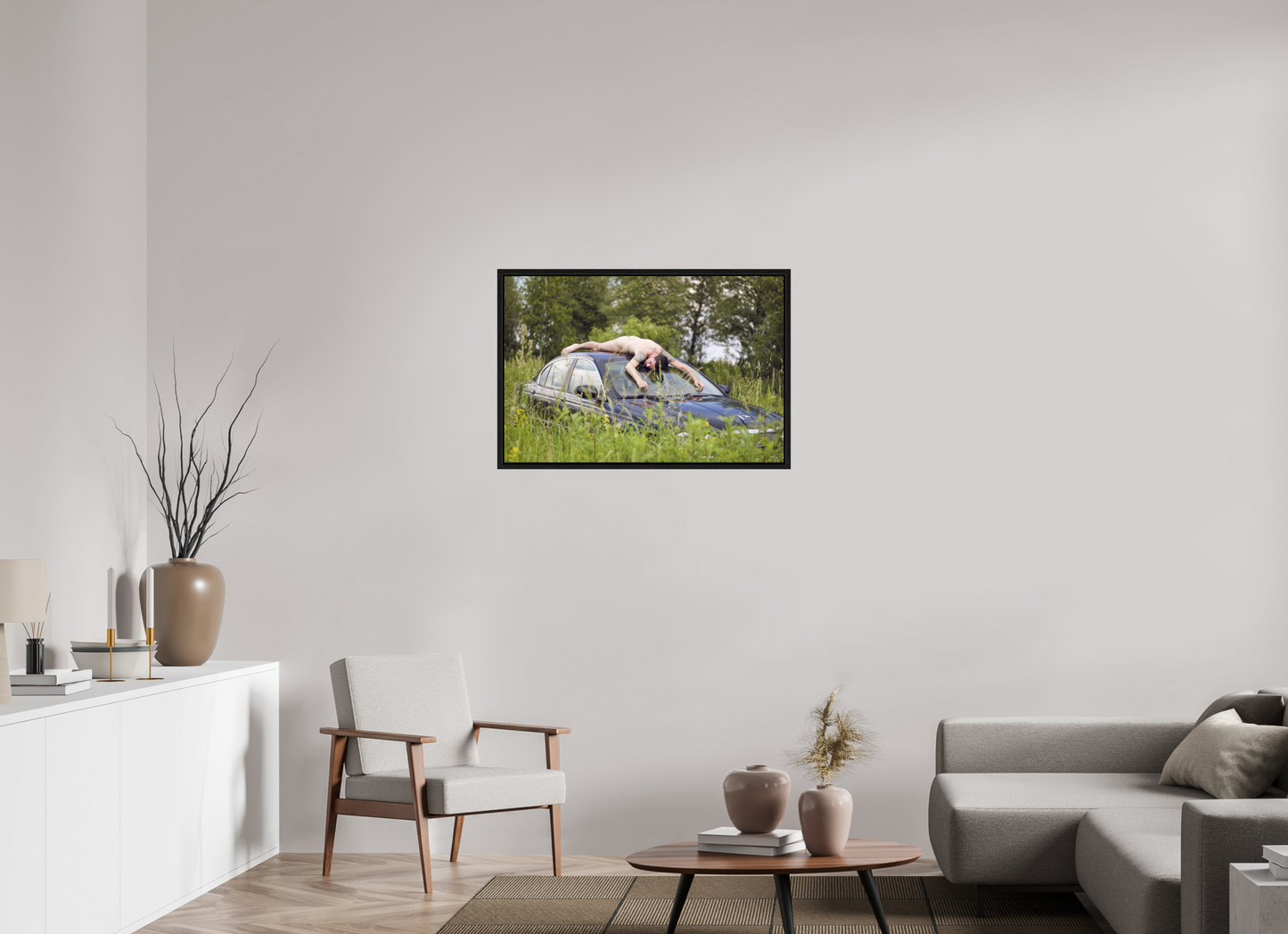 90 x 60 cm, Floating frame - black Jaguar, 2013